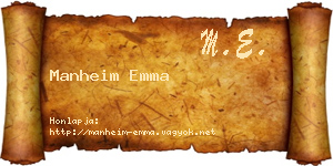 Manheim Emma névjegykártya